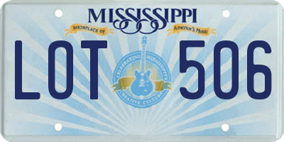 MS license plate LOT506