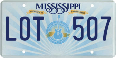 MS license plate LOT507