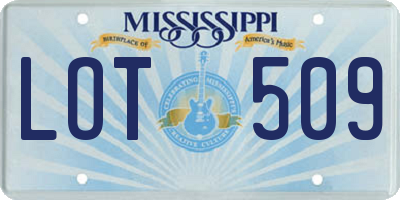 MS license plate LOT509