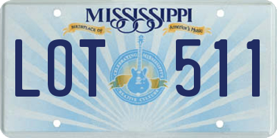 MS license plate LOT511