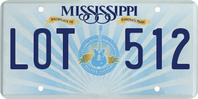 MS license plate LOT512