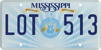 MS license plate LOT513