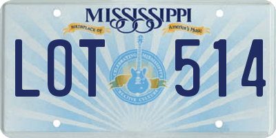 MS license plate LOT514