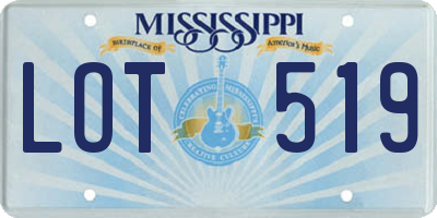 MS license plate LOT519