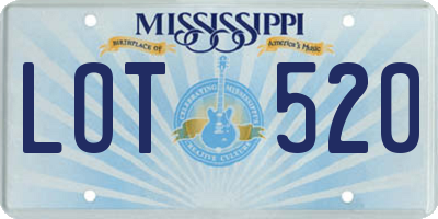 MS license plate LOT520