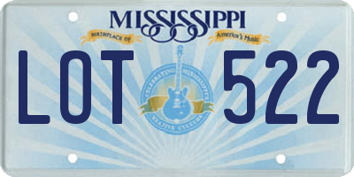 MS license plate LOT522