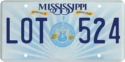 MS license plate LOT524