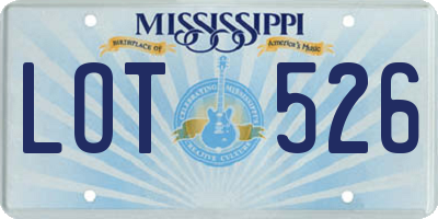 MS license plate LOT526