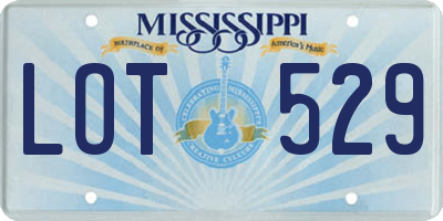 MS license plate LOT529