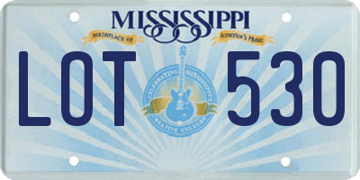 MS license plate LOT530