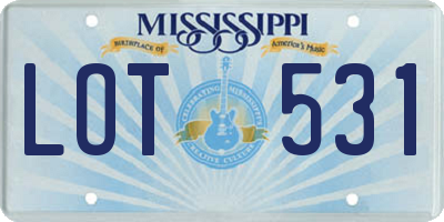 MS license plate LOT531