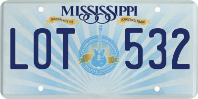 MS license plate LOT532