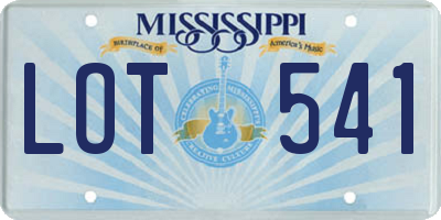 MS license plate LOT541
