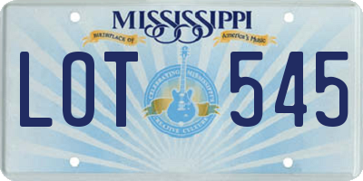 MS license plate LOT545