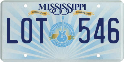 MS license plate LOT546