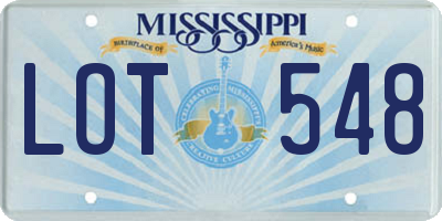MS license plate LOT548