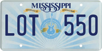 MS license plate LOT550