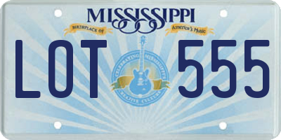 MS license plate LOT555