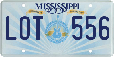 MS license plate LOT556