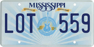 MS license plate LOT559
