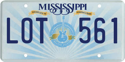 MS license plate LOT561