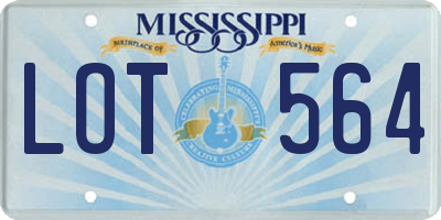 MS license plate LOT564