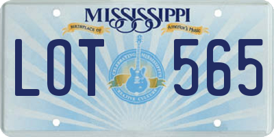 MS license plate LOT565