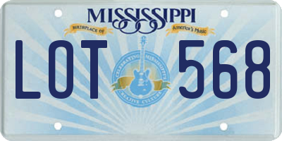 MS license plate LOT568