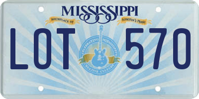 MS license plate LOT570