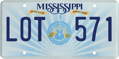 MS license plate LOT571
