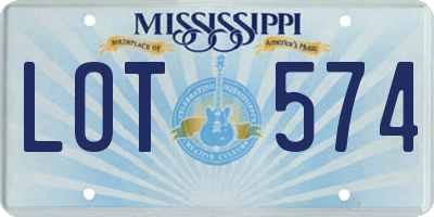 MS license plate LOT574