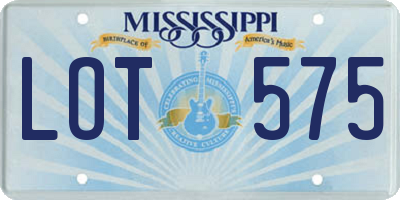 MS license plate LOT575