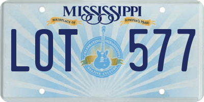 MS license plate LOT577
