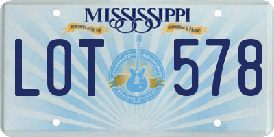 MS license plate LOT578
