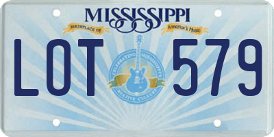 MS license plate LOT579