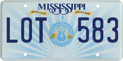 MS license plate LOT583