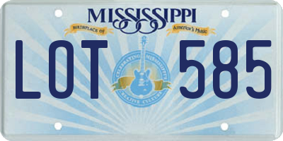 MS license plate LOT585