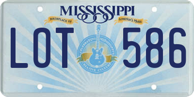 MS license plate LOT586