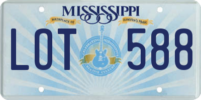 MS license plate LOT588