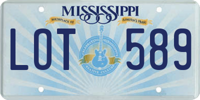 MS license plate LOT589