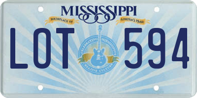 MS license plate LOT594
