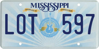 MS license plate LOT597