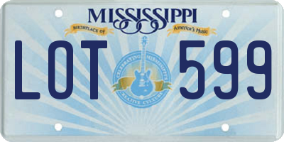 MS license plate LOT599