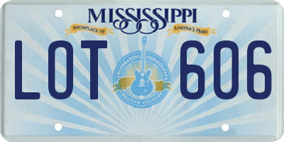MS license plate LOT606