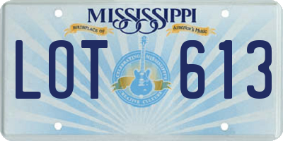 MS license plate LOT613