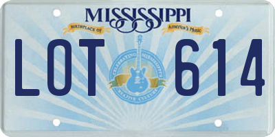 MS license plate LOT614