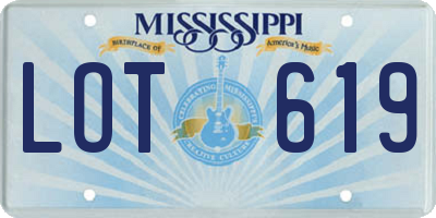 MS license plate LOT619