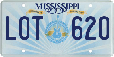 MS license plate LOT620
