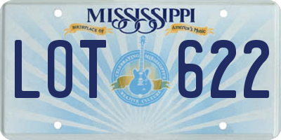 MS license plate LOT622