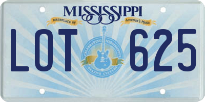 MS license plate LOT625